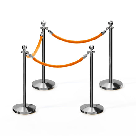 Ball Top Post and Rope Stanchion Kit - Montour Line