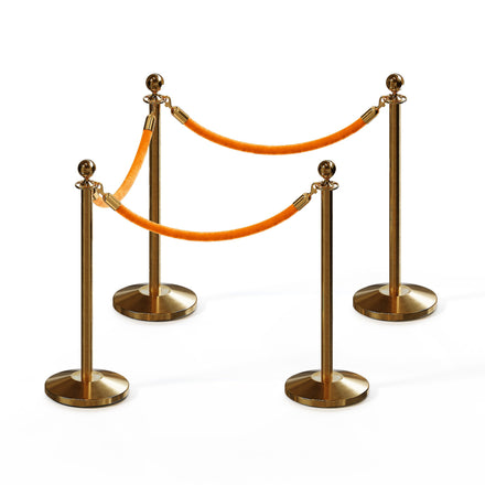 Ball Top Post and Rope Stanchion Kit - Montour Line