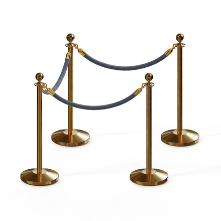 Ball Top Post and Rope Stanchion Kit - Montour Line