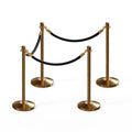 Post and Rope Stanchion Kit, Crown Top Posts, 6 Ft. Velvet Foam Core Rope - Montour Line