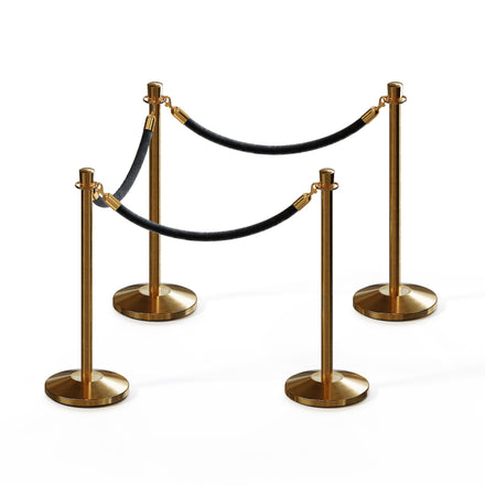 Post and Rope Stanchion Kit, Crown Top Posts, 6 Ft. Velvet Foam Core Rope - Montour Line