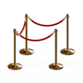 Post and Rope Stanchion Kit, Crown Top Posts, 6 Ft. Velvet Foam Core Rope - Montour Line
