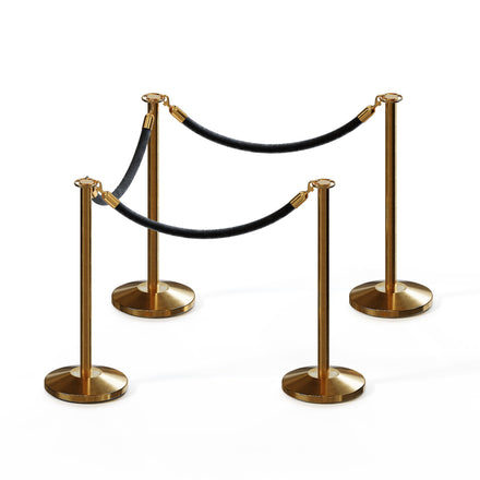 Post and Rope Stanchion Kit, Flat Top Posts, 6 Ft. Velvet Foam Core Rope - Montour Line