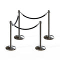 Post and Rope Stanchion Kit, Crown Top Posts, 6 Ft. Velvet Foam Core Rope - Montour Line