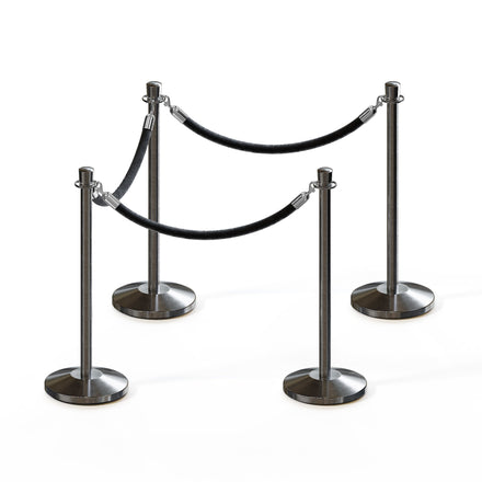 Post and Rope Stanchion Kit, Crown Top Posts, 6 Ft. Velvet Foam Core Rope - Montour Line