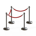 Post and Rope Stanchion Kit, Crown Top Posts, 6 Ft. Velvet Foam Core Rope - Montour Line