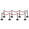 Post and Rope Stanchion Kit, Flat Top Posts, 6 Ft. Velvet Foam Core Rope and Sign Frame - Montour Line