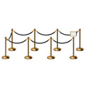 Post and Rope Stanchion Kit, Crown Top Posts, 6 Ft. Velvet Foam Core Rope and Sign Frame - Montour Line