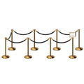Post and Rope Stanchion Kit, Flat Top Posts, 6 Ft. Velvet Foam Core Rope and Sign Frame - Montour Line