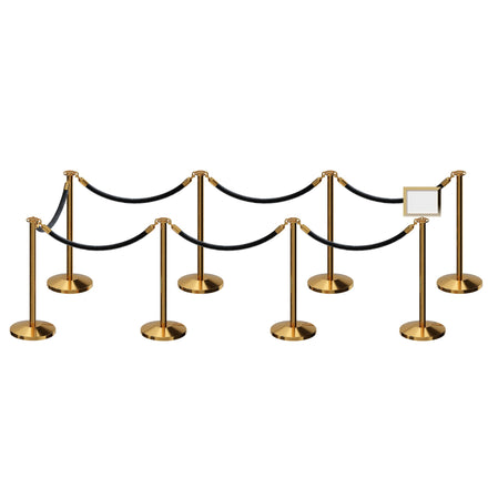 Post and Rope Stanchion Kit, Flat Top Posts, 6 Ft. Velvet Foam Core Rope and Sign Frame - Montour Line