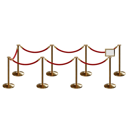 Post and Rope Stanchion Kit, Flat Top Posts, 6 Ft. Velvet Foam Core Rope and Sign Frame - Montour Line