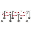 Post and Rope Stanchion Kit, Flat Top Posts, 6 Ft. Velvet Foam Core Rope and Sign Frame - Montour Line
