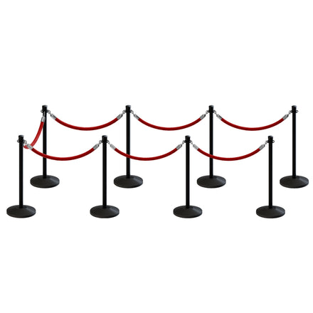 Post and Rope Stanchion Kit, Crown Top Posts, 6 Ft. Velvet Foam Core Rope - Montour Line