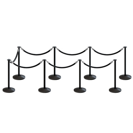 Post and Rope Stanchion Kit, Flat Top Posts, 6 Ft. Velvet Foam Core Rope - Montour Line