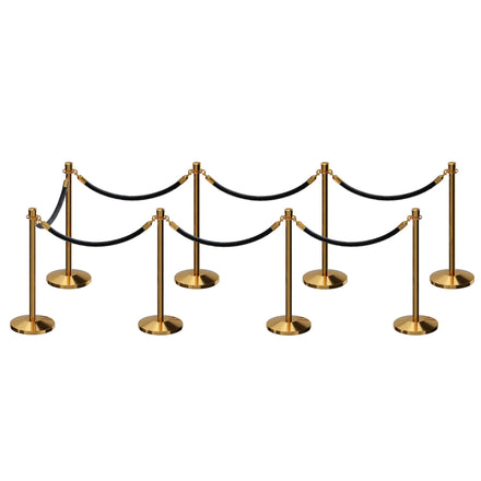 Post and Rope Stanchion Kit, Crown Top Posts, 6 Ft. Velvet Foam Core Rope - Montour Line