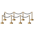 Post and Rope Stanchion Kit, Flat Top Posts, 6 Ft. Velvet Foam Core Rope - Montour Line