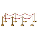Post and Rope Stanchion Kit, Flat Top Posts, 6 Ft. Velvet Foam Core Rope - Montour Line