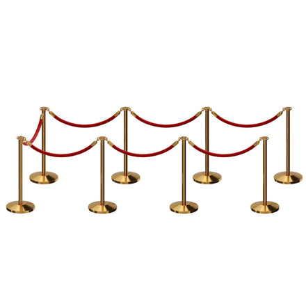 Post and Rope Stanchion Kit, Flat Top Posts, 6 Ft. Velvet Foam Core Rope - Montour Line