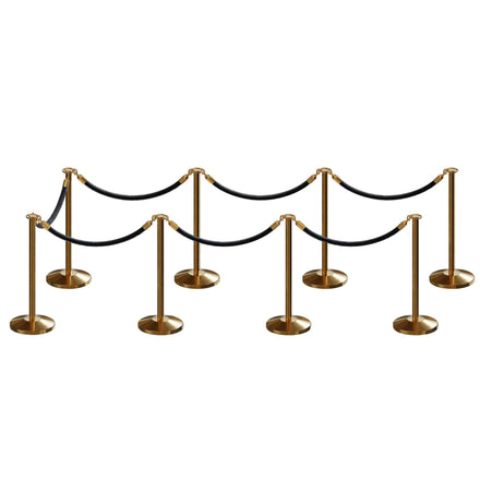 Post and Rope Stanchion Kit, Flat Top Posts, 6 Ft. Velvet Foam Core Rope - Montour Line