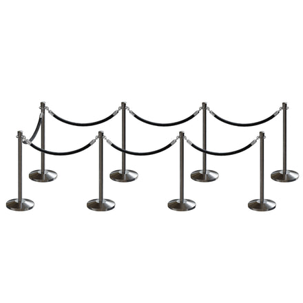 Post and Rope Stanchion Kit, Crown Top Posts, 6 Ft. Velvet Foam Core Rope - Montour Line