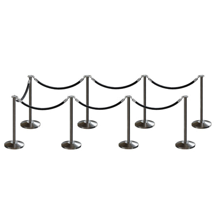 Post and Rope Stanchion Kit, Flat Top Posts, 6 Ft. Velvet Foam Core Rope - Montour Line