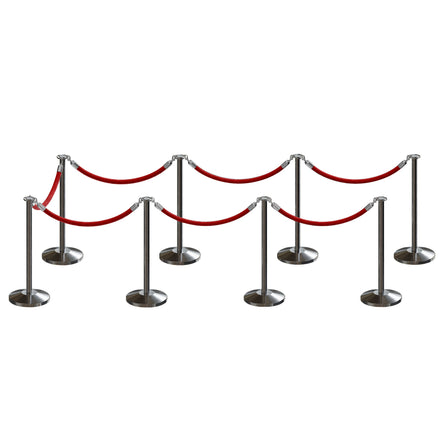 Post and Rope Stanchion Kit, Flat Top Posts, 6 Ft. Velvet Foam Core Rope - Montour Line