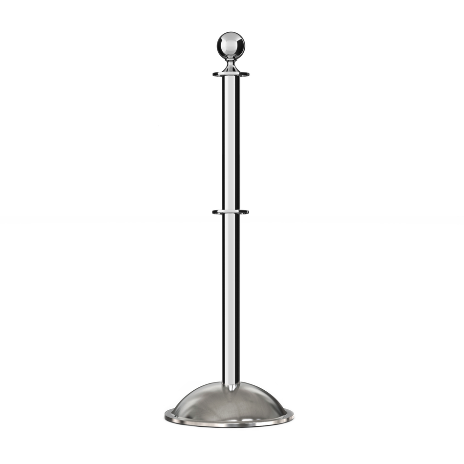 Ball Top Post and Rope Stanchion with Dome Base - Montour Line CDLineD