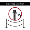 Crown Top Post and Rope Stanchion with Dome Base - Montour Line CDLineD