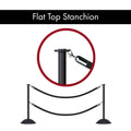 Flat Top Post and Rope Stanchion with Dome Base - Montour Line CDLineD