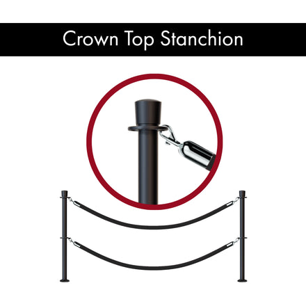 Crown Top Dual Rope Stanchion with Fixed Base - Montour Line CXLineDF