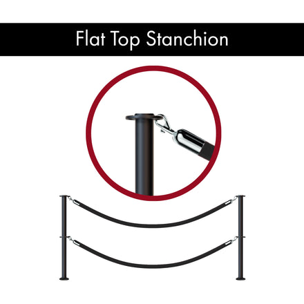 Flat Top Dual Rope Stanchion with Fixed Base - Montour Line CXLineDF