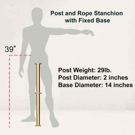 Flat Top Dual Rope Stanchion with Fixed Base - Montour Line CXLineDF