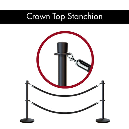 Crown Top Dual Rope Stanchion with Sloped Base - Montour Line CLineD
