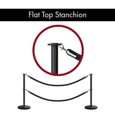 Flat Top Dual Rope Stanchion with Sloped Base - Montour Line CLineD