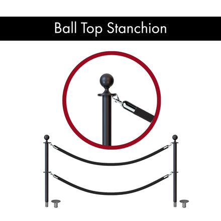 Ball Top Dual Rope Stanchion with Removable Base - Montour Line CXLineDR