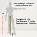 Crown Top Dual Rope Stanchion with Removable Base - Montour Line CXLineDR
