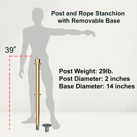 Crown Top Dual Rope Stanchion with Removable Base - Montour Line CXLineDR