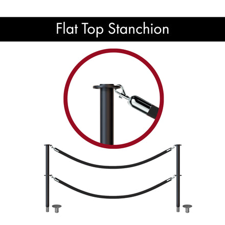 Flat Top Dual Rope Stanchion with Removable Base - Montour Line CXLineDR