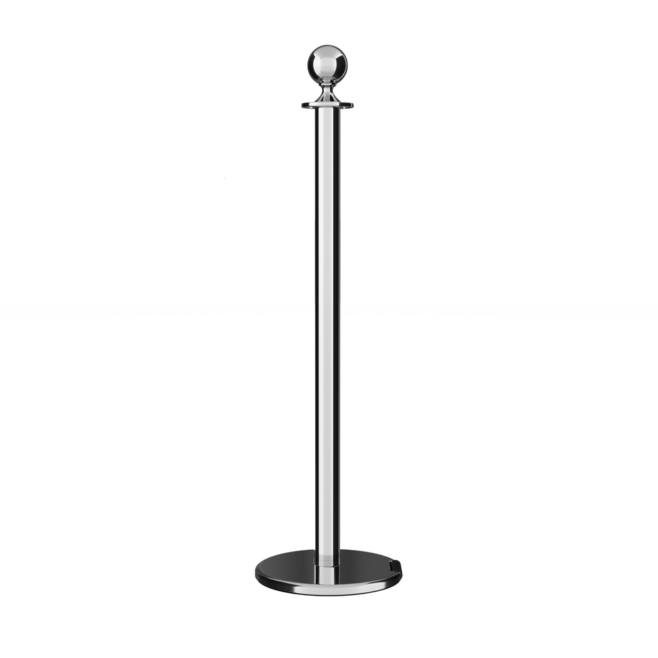 Ball Top Post and Rope Stanchion with Roller Base - Montour Line CELine