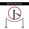 Ball Top Post and Rope Stanchion with Roller Base - Montour Line CELine