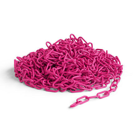 8MM EQ 2 inch Thick Plastic Chain, 50' Pink - Crowd Control Store