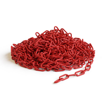 Red Standard Plastic Chain Links, 100 ft