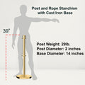Crown Top Dual Rope Stanchion with Cast Iron Base - Montour Line CILineD