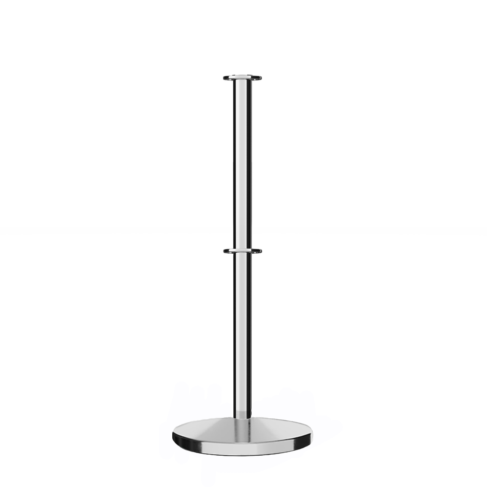 Flat Top Dual Rope Stanchion with Cast Iron Base - Montour Line CILineD