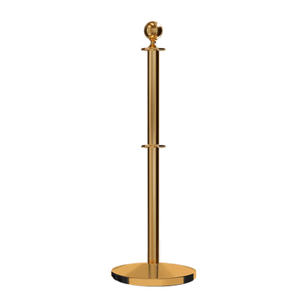 Ball Top Dual Rope Stanchion with Cast Iron Base - Montour Line CILineD