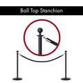 Ball Top Post and Rope Stanchion with Cast Iron Base - Montour Line CILine
