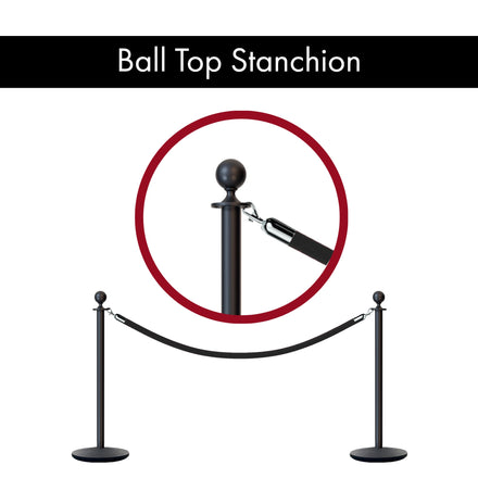 Ball Top Post and Rope Stanchion with Cast Iron Base - Montour Line CILine
