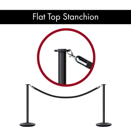 Post & Rope Stanchion, Flat Top, Flat Cast Iron Base  - CCW Series