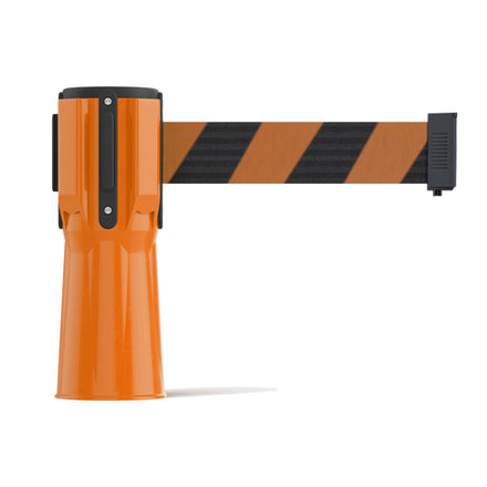 Cone-Mounted Retractable Belt Barrier, 11 Ft. Belt - Trafford Industrial