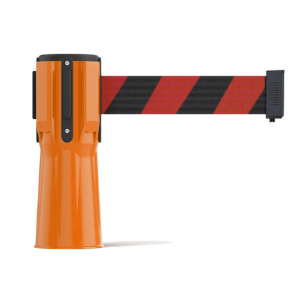 Cone-Mounted Retractable Belt Barrier, 11 Ft. Belt - Trafford Industrial